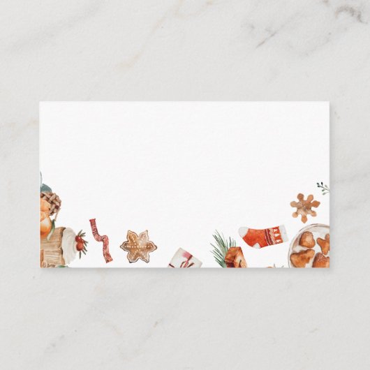 Winter Christmas Baby shower Details Informatiekaartje (Achterkant)