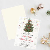 Winter Christmas Baby Shower Invitation | Red Bow 
