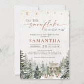 Winter Christmas Baby shower Uitnodiging (Voorkant)