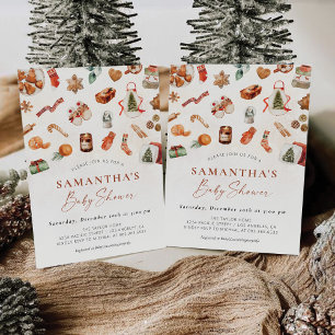 Winter Christmas Baby shower Uitnodiging