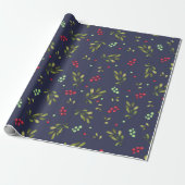 Winter Christmas berries Cadeaupapier (Uitgerold)