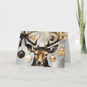 Winter Christmas Deer - aangepaste kerst Kaart (Voorkant)