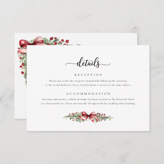 Winter Christmas Details Enclosure Kaart (Voorkant / Achterkant)