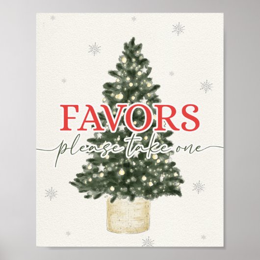 Winter Christmas Favors Sign Poster (Voorkant)