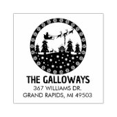 Winter Christmas Flying Santa Sleigh Rubberstempel (Afrduk)