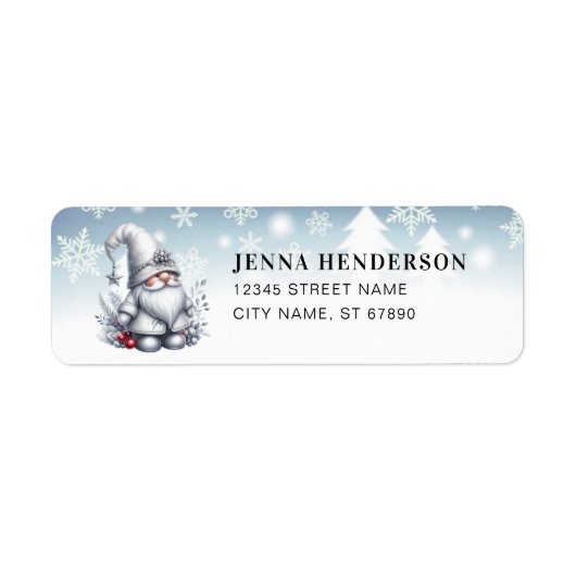 Winter Christmas Gnome Retouradres Labels (Voorkant)
