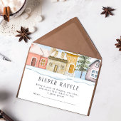 Winter Christmas Het duurt een Village Baby shower Informatiekaartje