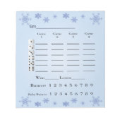 Winter Christmas Holiday Bunco Score Blad Notitieblok (Voorkant)