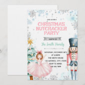 Winter christmas nutcracker party invitation (Devant / Derrière)