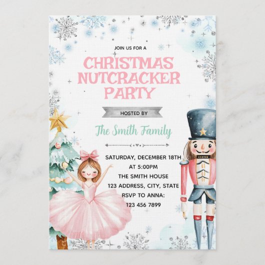 Winter christmas nutcracker party invitation (Devant)