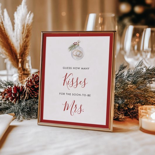 Winter Christmas Ornament Guess How Many Poster