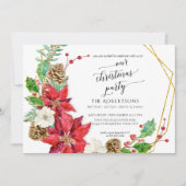 Winter Christmas Party Crescent Krans Kaart (Voorkant)