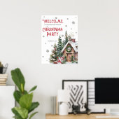 Winter Christmas Party Welcome Sign Poster (Thuiskantoor)