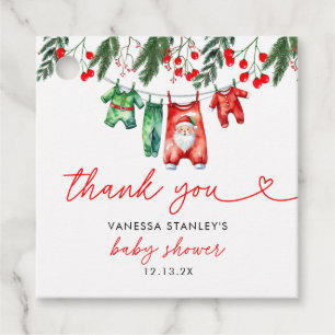 Winter Christmas Santa Baby shower Bedankt Bedankjes Labels