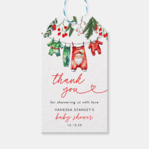 Winter Christmas Santa Baby shower Bedankt Cadeaulabel