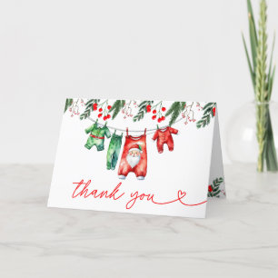 Winter Christmas Santa Baby shower Welkomstbord Bedankkaart