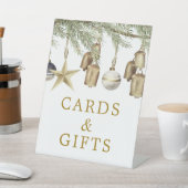 Winter Christmas Shower Cards & Gifts Sign Reclamebord Met Voetstuk (Insitu)