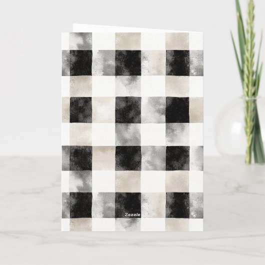 Winter Christmas Tree City Ice Skaters Buildings Kaart (Achterkant)