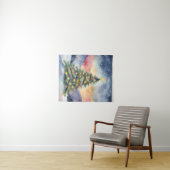 Winter Christmas Tree Snowy Sunset Scenery Wandkleed (In Situ (horizontaal))