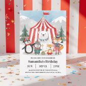 Winter Circus Birthday Invitation | Cute Penguin