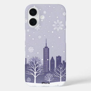 Winter City Snowflake iPhone 16 Coque
