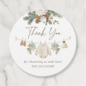 Winter Clothesline Baby Shower Bedankjes Labels (Voorkant)
