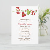 Winter Clothesline Baby Shower Invitations Kaart (Staand voorkant)