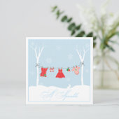 Winter Clothesline | Sprinkle Shower-uitnodiging Kaart (Staand voorkant)