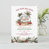 Winter Coastal Christmas Party Kaart (Staand voorkant)