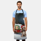 Winter Cocker Spaniel Caravaan Kerstmis Avontuur Schort (Gedragen)