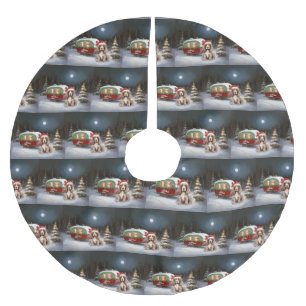 Winter Cocker Spaniel Caravan Kerstavontuur Kerstboom Rok