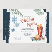 Winter Cocktailparty Uitnodigingen (Voorkant / Achterkant)