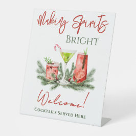 Winter Cocktails Holiday Party Drink Station Reclamebord Met Voetstuk