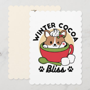 Winter Cocoa Bliss - Cute Hond in Mok Design Feestdagenkaart