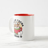 Winter Cocoa Bliss - Schattigee hond in Mok Design (Voorkant links)