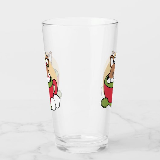 Winter Cocoa Bliss - Schattigee hond in Mok Design Glas (Links)