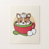 Winter Cocoa Bliss - Schattigee hond in Mok Design Legpuzzel (Verticaal)