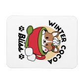 Winter Cocoa Bliss - Schattigee hond in Mok Design Magneet (Horizontaal)