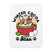 Winter Cocoa Bliss - Schattigee hond in Mok Design Magneet (Verticaal)
