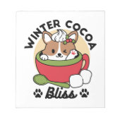 Winter Cocoa Bliss - Schattigee hond in Mok Design Notitieblok (Voorkant)