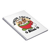 Winter Cocoa Bliss - Schattigee hond in Mok Design Notitieboek (Rechterzijde)