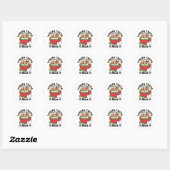 Winter Cocoa Bliss - Schattigee hond in Mok Design Ronde Sticker (Vel)