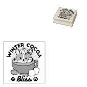Winter Cocoa Bliss - Schattigee hond in Mok Design Rubberstempel (Gestempeld)