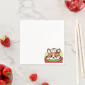 Winter Cocoa Bliss - Schattigee hond in Mok Design Servet (Insitu)