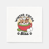 Winter Cocoa Bliss - Schattigee hond in Mok Design Servet (Voorkant)