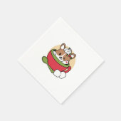 Winter Cocoa Bliss - Schattigee hond in Mok Design Servet (Hoek)