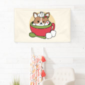 Winter Cocoa Bliss - Schattigee hond in Mok Design Spandoek (Insitu)