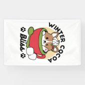 Winter Cocoa Bliss - Schattigee hond in Mok Design Spandoek (Horizontaal)