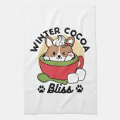Winter Cocoa Bliss - Schattigee hond in Mok Design Theedoek (Verticaal)