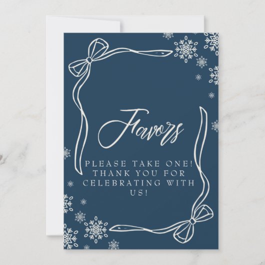 Winter Coquette Favoriet Tafelteken Kaart (Voorkant)